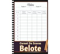 Carnet De Scores Belote: Cahier de Score à Remplir pour Belote | Grilles Prêtes à l’Emploi | Idéal pour Familles et Clubs