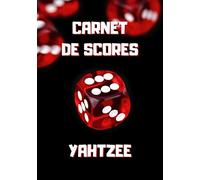 Carnet de scores yahtzee: Dés rouges Yahtzee - Cahier de scores yahtzee à remplir - Grille de scores yahtzee - 100 pages de score - 17,8 x 25.4 cm