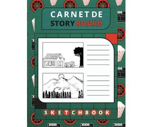 Carnet de storyboard: Cahier d'écriture de scénario | 16:9 - Cinémascope | Carnet Réalisation cinématographique| 100 Planches vierges | 3 plans par page.