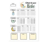 Carnet de Suivi Bébé à remplir 0-6 mois: 100 Premiers jours à remplir de la naissance | Journal de bord pour nouveau-né | Suivi quotidien de bébé de ... Biberon, Dodo, Couche et Bain | 100 pages
