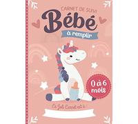 Carnet de Suivi Bébé à remplir 0 à 6 mois: cahier tout en un pour un suivi quotidien de bébé de son allaitement, de son sommeil et de sa santé | couverture licorne