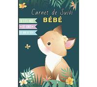 Carnet de suivi bébé: Cahier tout en un à compléter : journal de bord quotidien 1er âge + suivi de santé - Cadeau idéal pour futur parent - 128 Pages avec des BONUS - version SAFARI
