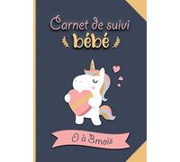 Carnet de Suivi Bébé: Journal de bord à remplir 0 à 3 mois thème licorne