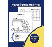 carnet de suivi des devoirs: il permet d'organiser le travail scolaire en groupe ou en individuel , agenda d'élèves , suivi des exercices à domicile , 8.5*11 po (21.59 x 27.94 cm)