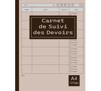Carnet de Suivi des Devoirs: Organisateur non daté, outil simple et facile pour organiser la scolarité