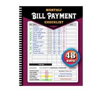 Carnet de suivi des factures, suivi du carnet de paiements - Family Money Organizer Livre mensuel de gestion financière - Suivi des dépenses, paiement guide sur 4 ans pour une économie, une budgétisat