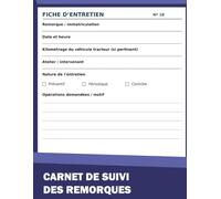Carnet de suivi des remorques: 140 Pages