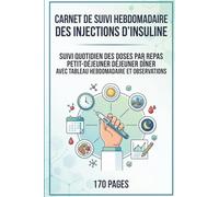 Carnet De Suivi Hebdomadaire Des Injections D’Insuline: Suivi Quotidien Des Doses Par Repas Petit-Déjeuner Déjeuner Dîner Avec Tableau Hebdomadaire Et Observations