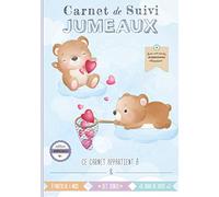Carnet de suivi Jumeaux: Cahier tout en un à compléter : journal de bord quotidien 2ème âge (partie diversification alimentaire) + suivi de santé - ... pour futur parent - 132 Pages avec des BONUS