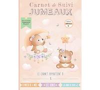 Carnet de suivi jumeaux: Cahier tout en un à compléter : journal de bord quotidien 2ème âge (partie diversification alimentaire) + suivi de santé - ... pour futur parent - 132 Pages avec des BONUS