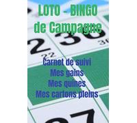 Carnet de suivi loto bingo : loto de campagne : bingo : carnet de bord cartons de loto : loterie: Idée de cadeau : cahier loto : bingo : jeu de boules : bingo de jeu traditionnel