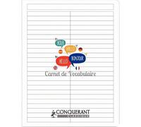Carnet de vocabulaire 96 pages, format 17 x 22 cm CONQUERANT