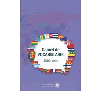 Carnet de Vocabulaire: v2-3 Avec Index Cahier ligné à remplir | doublé deux colonnes | 100 pages 2500 mots | format A5 15,24cm x 22,86cm | violet drapeau monde