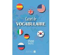 Carnet De Vocabulaire: V2-8 Avec Index Cahier Ligné À Remplir Doublé Deux Colonnes 100 Pages 2500 Mots Format A5 15,24cm X 22,86cm Bleu Icone