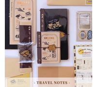 Carnet de voyage en cuir d'agneau Fromthenon avec couverture transparente, kit DIY, journal de voyage, ensemble de fournitures de papeterie Passport Set