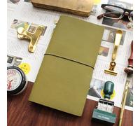 Carnet De Voyage En Cuir Vert Olive, Planificateur, 2022 Cuir De Vache, Pour Journal De Bord Midori