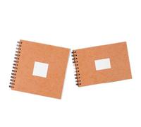 Clairefontaine 96066C - Un carnet de voyage à spirale 40 pages de papier dessin grain torchon 20x20 cm 300g, couverture grain cuir, Havane