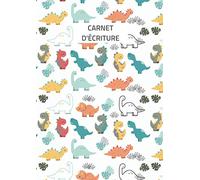 Carnet d'écriture: Cahier d'écriture Maternelle pour Apprendre a Ecrire, Carnet Vierge Double Ligne Format A4, Cahier pour Enfants, Dinosaures