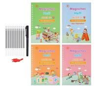 Carnet d'écriture réutilisable, livre d'écriture manuscrite | Cahier d'écriture rainuré éducatif, carnet d'écriture réutilisable, livres d'exercices de lettres pour enfants