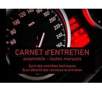 Carnet d'entretien Automobile: Carnet de bord voiture | Suivi contrôles techniques + suivi entretien du véhicule automobile toutes marques | 101 pages ... | Pages préfabriquées | compteur noir rouge