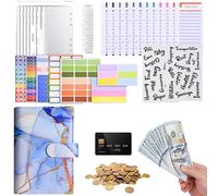 Carnet d'épargne | Classeur de cahier, classeur budgétaire A6 - Polyvalent, couverture de carnet avec fermeture à boucle magnétique pour ranger stylos et cartes