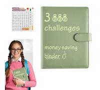 Carnet d'épargne de 100 jours - Couverture en cuir synthétique, pages en vrac, durable | L'organisateur d'argent pratique aide à suivre les paiements quotidiens en espèces, à atteindre des
