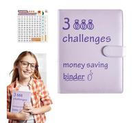 Carnet d'épargne de 100 jours - Couverture en cuir synthétique, pages en vrac, durable | L'organisateur d'argent pratique aide à suivre les paiements quotidiens en espèces, à atteindre les