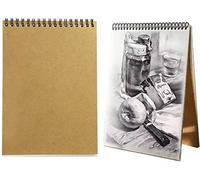 Carnet Dessin A4, 160GSM / 30 feuille Carnet de Croquis, Relié en Spirale Cahier Dessin, Couverture Kraft Bloc de Papier à Dessin Pour Paysage, Peinture D'artiste