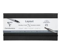 Clairefontaine Carnet Layout Double-Face 975341C – 25 feuilles 11x22 cm 220 g Papier extra lisse