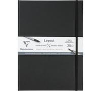 Clairefontaine Carnet de dessin Layout Double‑Face 975343C A4 25 f 220 g Ouverture à plat Noir
