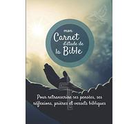 Carnet d'étude de la Bible: v1-3 | Journal de prière pour retranscrire ses pensées réflexions versets bibliques | 109 pages lignées | 17,78cm x 25,4cm | soleil et prière