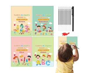Carnet d'exercices espagnol Groove pour l'écriture, livres d'écriture manuscrite espagnole pour enfants, carnet d'écriture manuel réutilisable pour garçons - Exercices d'écriture espagnole pour
