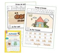 Carnet d'exercices réutilisable pour dessiner l'apprentissage précoce pour les élèves de maternelle développe des compétences d'écriture grâce à des exercices amusants pour peindre et écrire