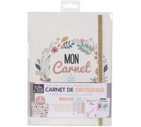 Carnet Enfant Future Maman Grossesse, PU4006, Blanc Dore