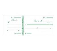 Exacompta - Réf. 25E - 1 Carnet à souche REÇUS - 50 feuillets papier chèque amagnétique 95g/m2 Clairefontaine - Chaque feuillet est prédécoupé - format horizontal 105 x 270 mm