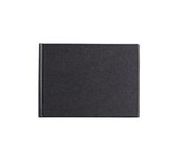 Clairefontaine 34248C Carnet Cousu Goldline - 64 Feuilles Papier Dessin Blanc - A6 10,8x14,8 cm 140g - Format Paysage - Couverture Rigide Noire Imitation Toile