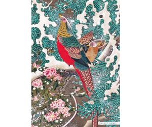 Carnet Hazan ligné Jakuchu-faisan doré dans l'estampe japonaise 16 x 23 cm (papeterie)