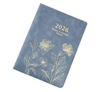 Carnet hebdomadaire 2026 en polyuréthane rechargeable avec pages datées - Planificateur académique pour homme et femme - Journal de gestion du temps