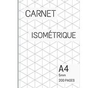 Carnet isométrique A4: Bloc-notes en feuilles Isométrique | Cahier en pages Isométrique | Papier isometrique pour dessin 3D | 100 feuilles imprimées ... isométriques | format A4 sans spirale