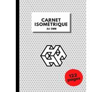 Carnet Isométrique: Cahier en pages Isométrique |Bloc-notes en feuilles Isométrique|120 pages format A4 - 5 mm sans spirale|Papier isometrique pour dessin 3D