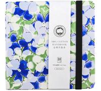 Carnet/Journal aquarelle 16 x 16 cm Carnet de croquis aquarelle de voyage 100 % coton 300 g/m² 24 feuilles Fleur bleue