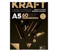 Carnet Kraft Brun-Noir (90 G / M2, 60 Feuilles) A5, Clairefontaine, Pastel, Crayon De Charbon, Dessin - Sec, Des Techniques, Des Carnets De Croquis, Art Suppli