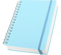 Carnet Ligné A5-1 Pièce Cahier Spirale 15.5x20.9cm - 300 Pages/150 Feuilles Bloc Note A5 - Cahier De Note A5-100g/M² Carnet Ligné - Bleu Clair Notebook À Couverture Plastique