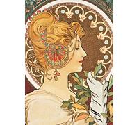 Carnet ligné ligné Affiche Mucha, La Plume