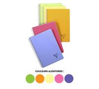 Clairefontaine Carnet spirale Fresh A5 180 p. petits carreaux polypro transparent couleur aléatoire
