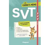 Carnet Mémo SVT 5e- 4e- 3e (2026) - Cahier élève: Toutes les notions et méthodes au Cycle 4