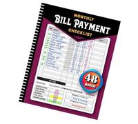 Carnet mensuel de gestion des factures 48 mois avec enregistrements de | Statuts de paiement avec gestion budgétaire facile et sections pour les dépenses de services publics