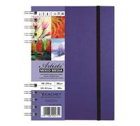 Carnet à spirales idéal pour dessin DALER ROWNEY Cachet, format 14,8 x 21 cm, avec 30 feuilles de papier de 250 g/m² de grain fin.