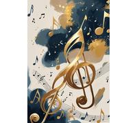 Carnet Musical Élégant: Carnet de musique et d’inspiration - Design clé de sol dorée - 120 pages à remplir. Idéal pour musiciens, écrivains, étudiants. Pour notes, journal, écriture ou musique