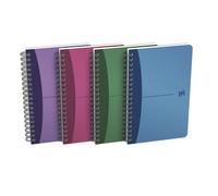 Carnet Oxford office Urban mix 11cm x 17cm petits carreaux 5mm 180 pages reliure spirale couverture polypro coloris assortis